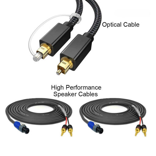 karaoke accessories, speaker wires and optical cable